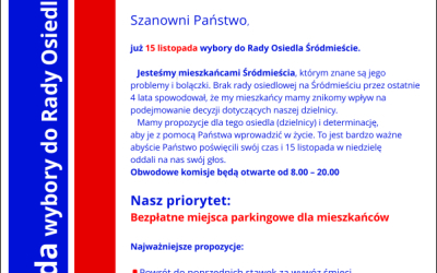 Wybory do&nbsp;Rad Osiedlowych 15 listopada 2015