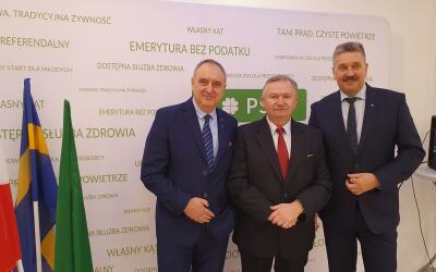 Noworoczne spotkanie  ZW PSL na&nbsp;Śląsku z&nbsp;udziałem Marszałka Sejmu Piotra Zgorzelskiego Gołkowice 16.01.2021r.